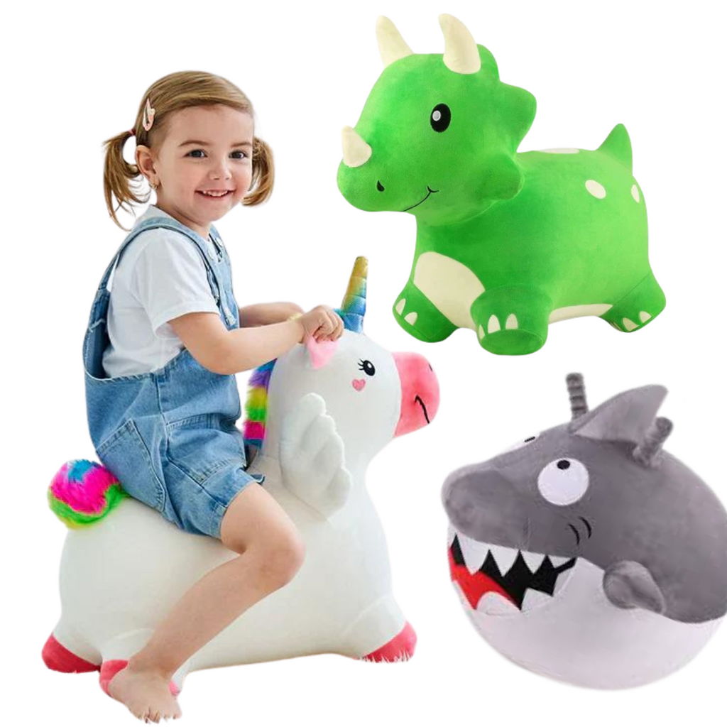 bouncy toy activity kids jump unicorn shark dinosaur