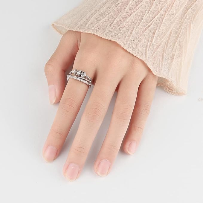 Diamond Bead Fidget Ring Adjustable - Silver – My Sensory Space