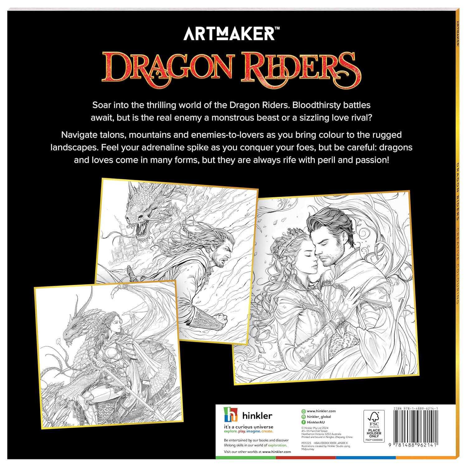 Dragon Riders – 48-Page Fantasy Adults Colouring Book