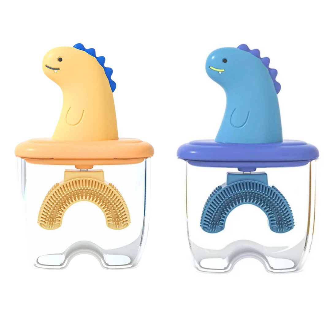 Dinosaur U-Shaped Sensory Toothbrush With Cup - Toddler