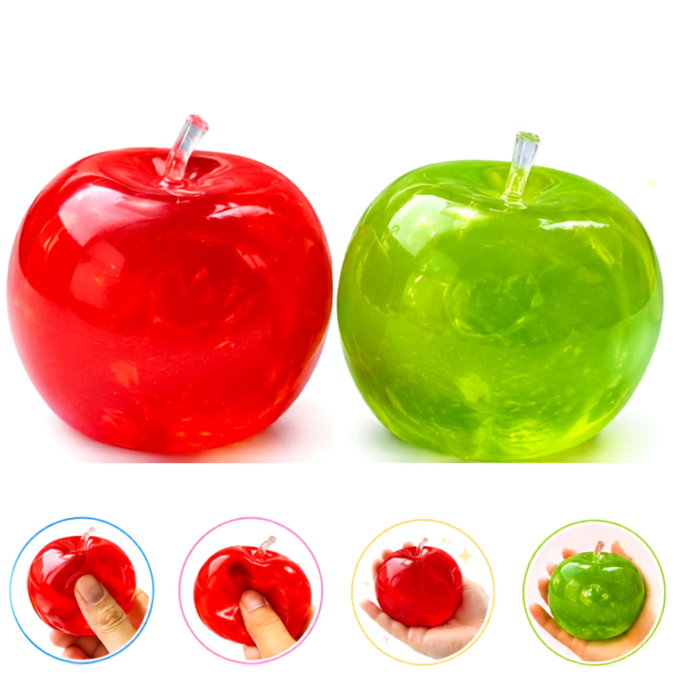 Coconut Oil Apple Squishy 2 Pack Red and Green