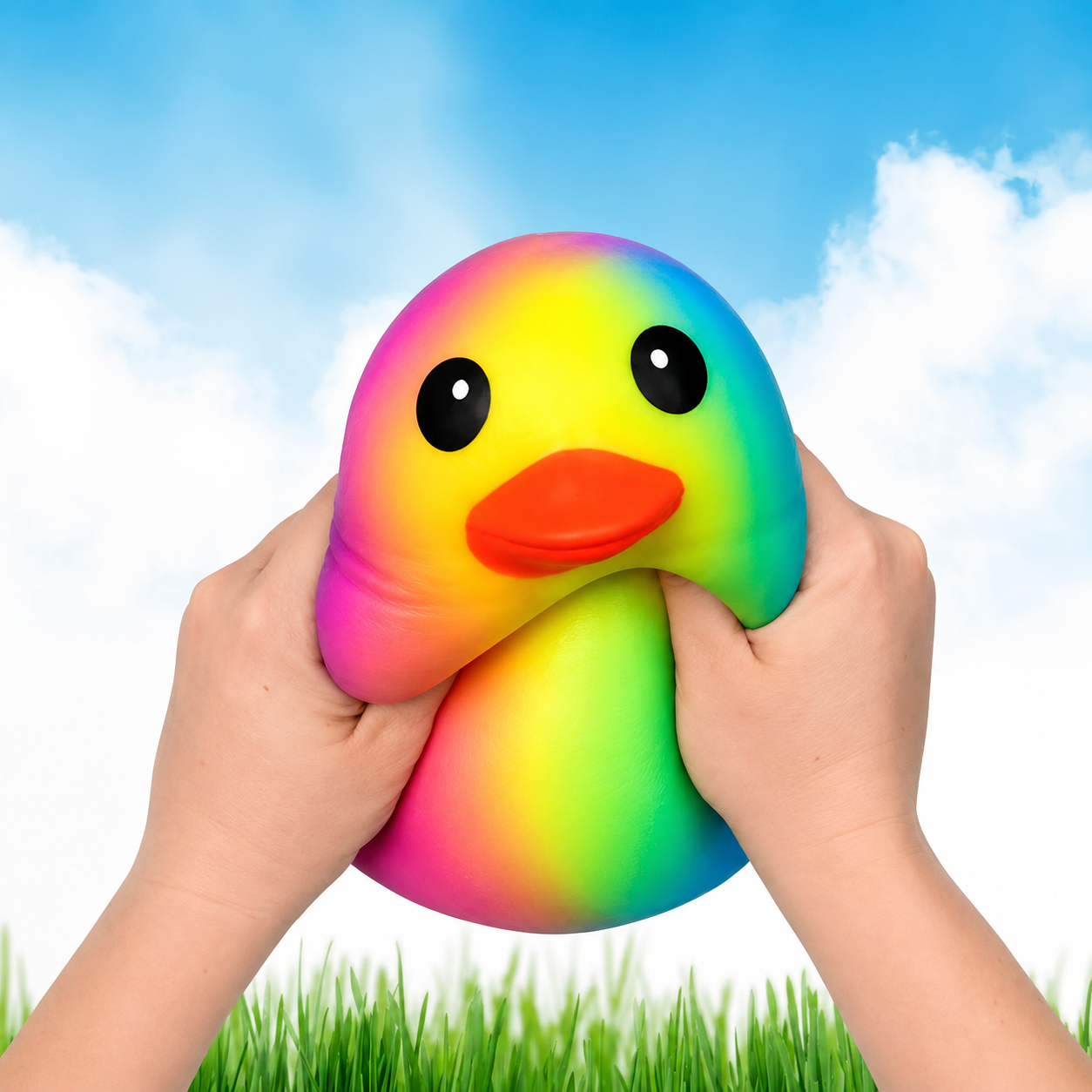 Rainbow Giant Durable Squishy Duck