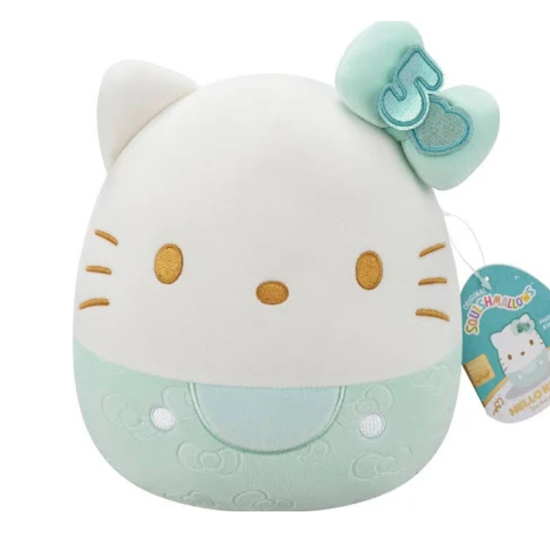 Squishmallows 20 cm Hello Kitty 50th Bow Aqua