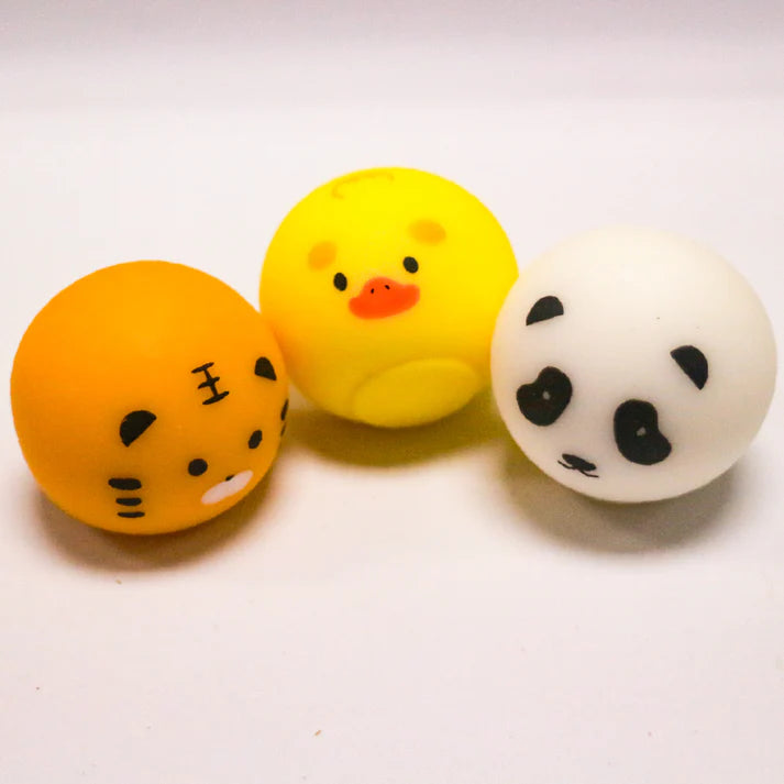 Squishy Ball Animal Face 3 Pack