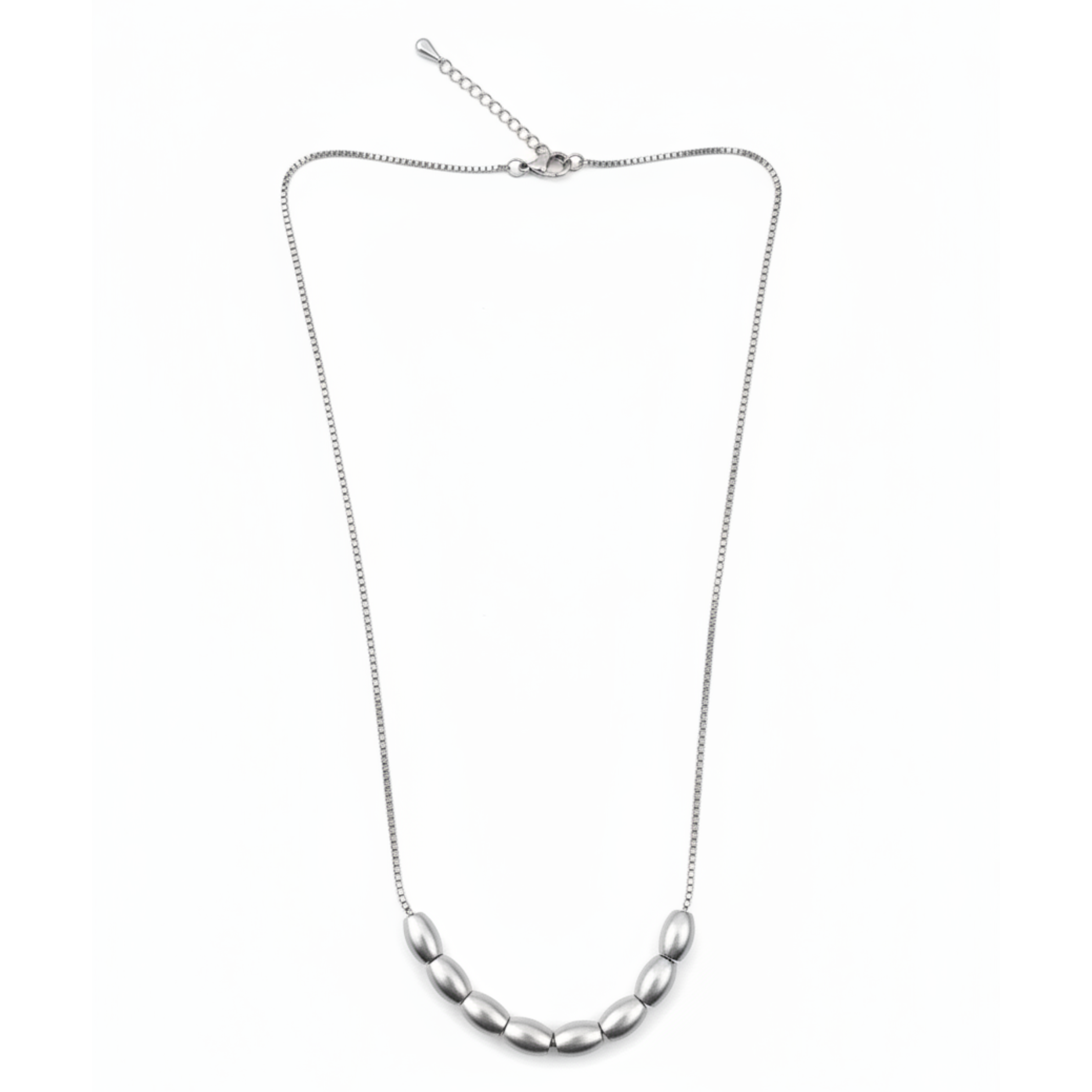 Silver Bead Fidget Necklace