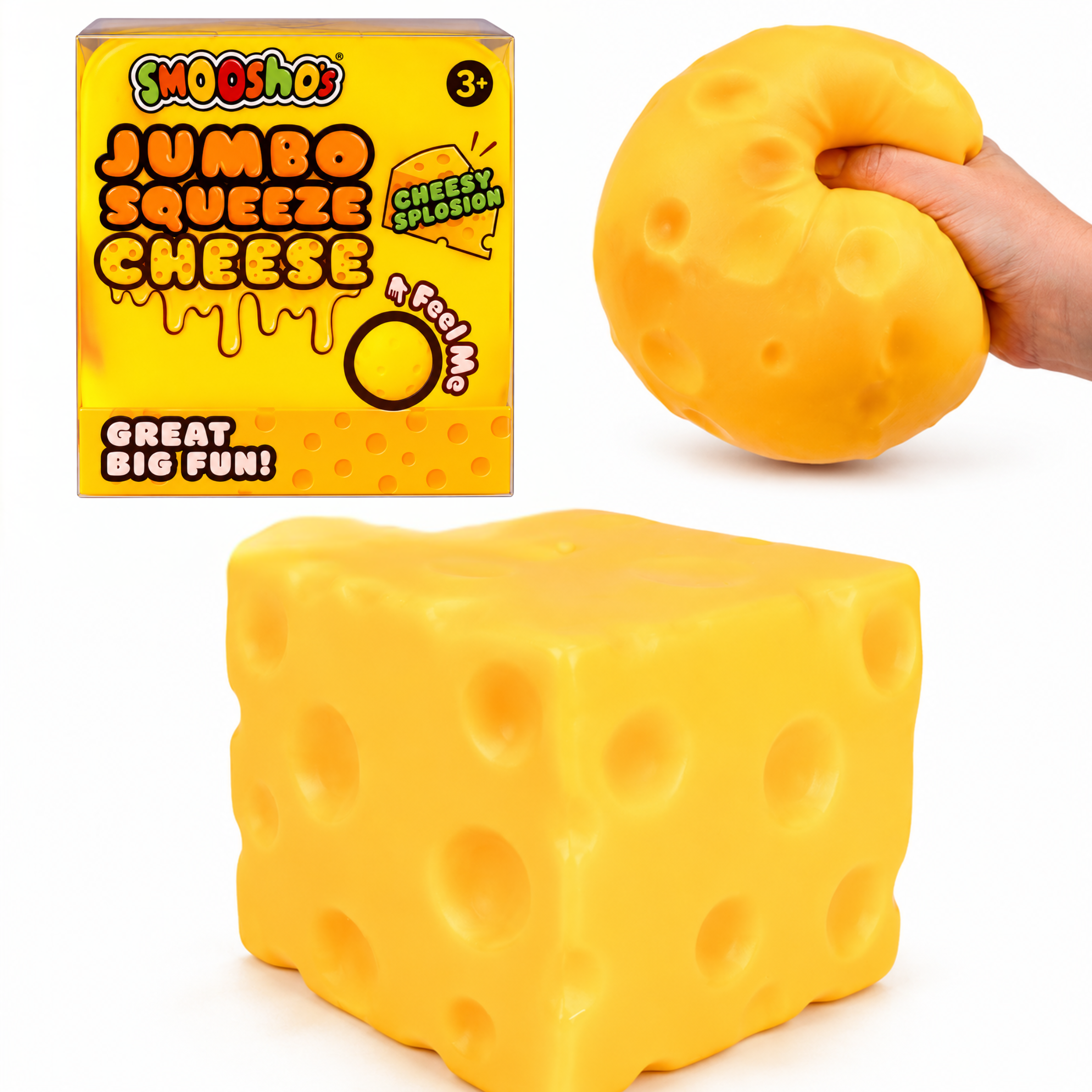 Smoosho Giant Durable Squishy Cheese