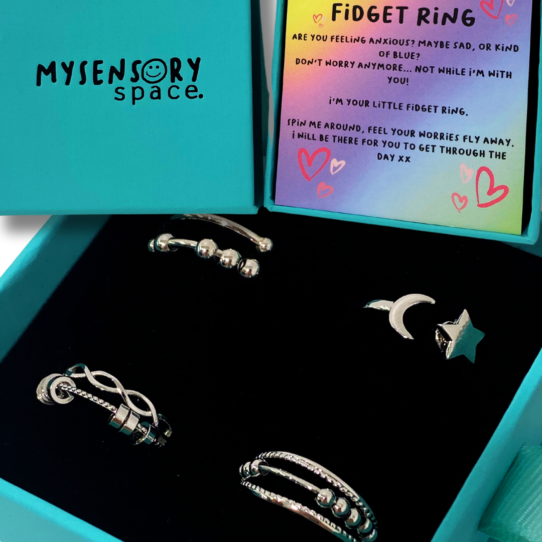 Silver Sensory Fidget Rings 4 Pack - Adjustable – My Sensory Space