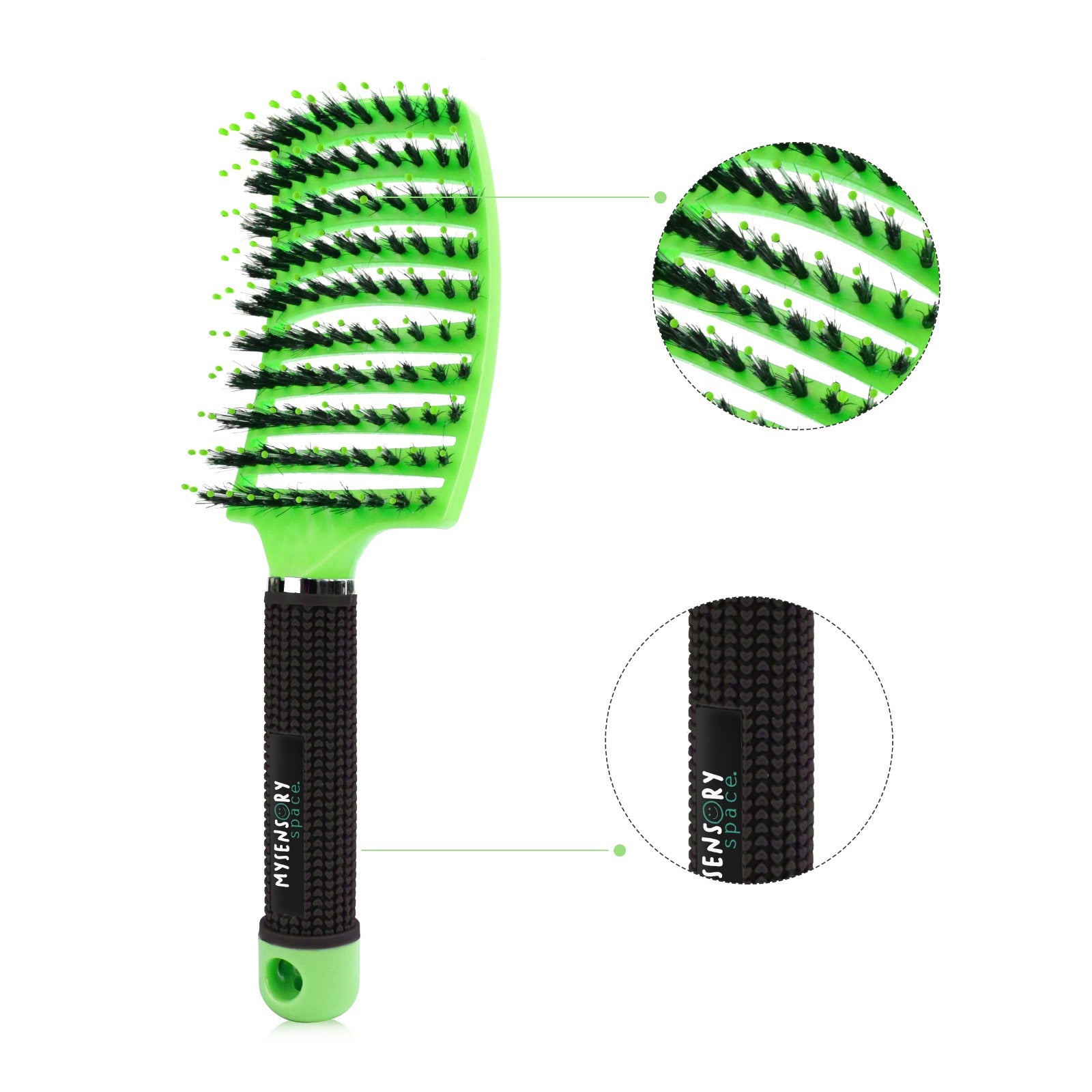 Detangling Hairbrush Green : Ships End Feb