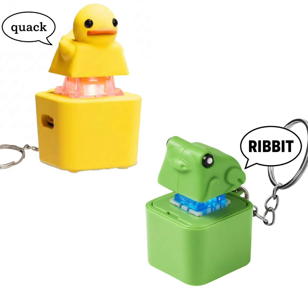 2 Pack (Duck and Frog) Sound Key Chains