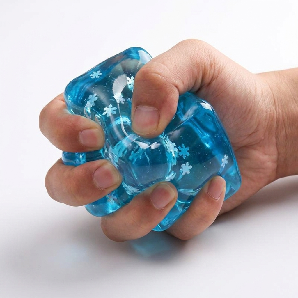 Jelly Cube Squishy - Blue Snowflake