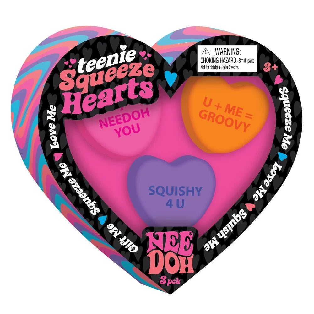 NeeDoh Teenie Squeeze Hearts 3 Pack in Gift Box