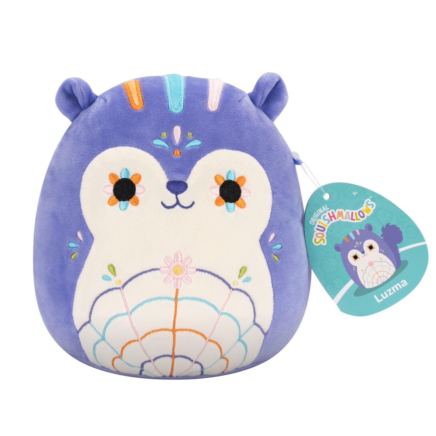 Squishmallows 20cm - Day of the Dead Halloween Luzma the Purple Squirrel