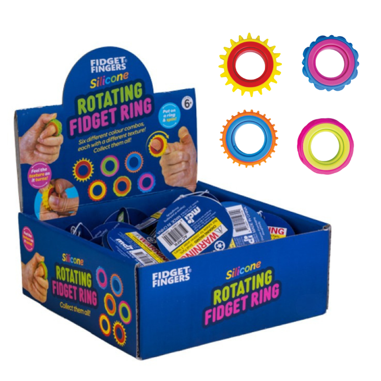 Rotating Colour Fidget Silicone Rotating Fidget Rings | 4 Pack – My Sensory Space